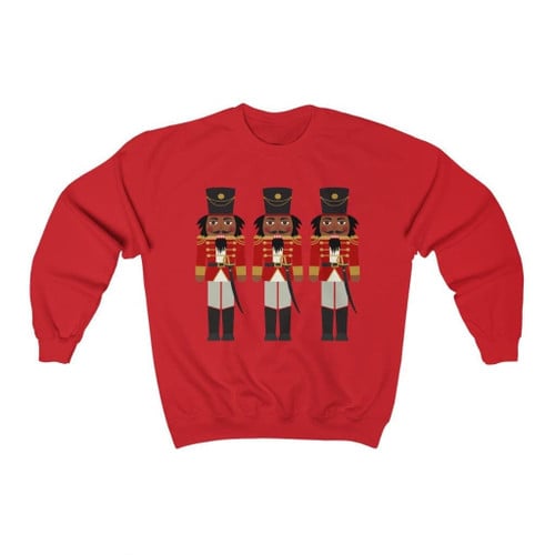 Black Nutcracker Sweatshirt - Brown Nutcrackers - African American Tops - Afrocentric Sweatshirts - Holiday Shirt - Christmas Sweats