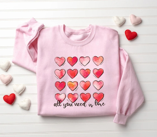 Heart Valentines Sweatshirt, Valentine Sweatshirt For Women, Teacher Valentine Sweatshirt