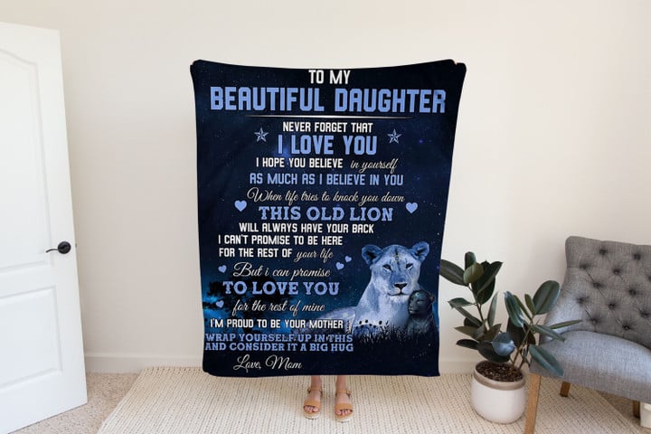 Personalized To My Beautiful Daughter Blanket, Never Forget That I Love You Blanket, Gift For Daughter Sherpa Fleece Blanket