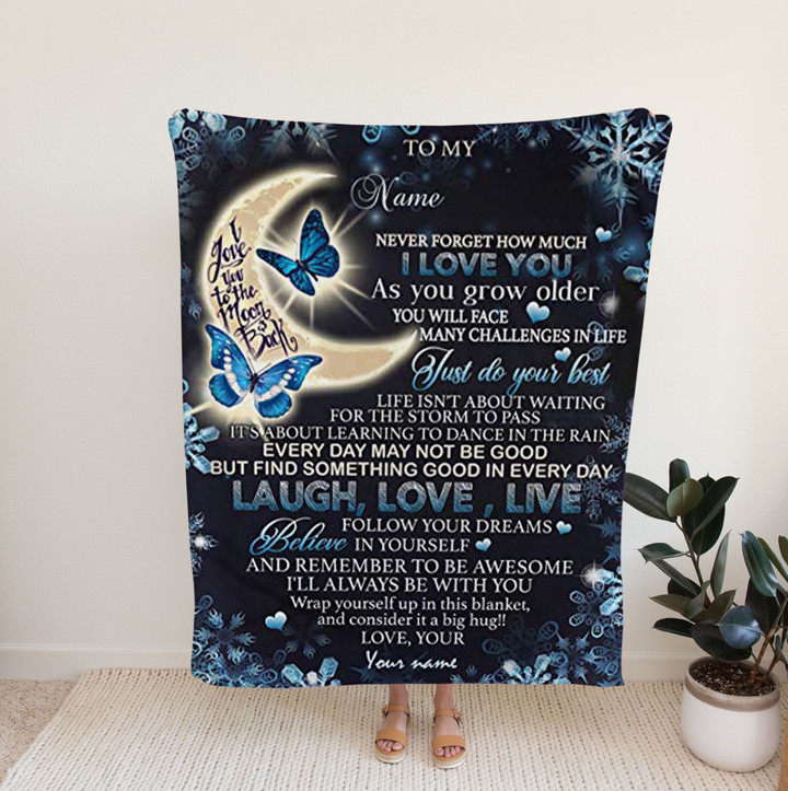 Personalized To My Daughter Blanket Never Forget That I Love You Blanket, Gift For Daughter Sherpa Fleece Blanket