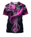 3D All Over Print Pink Dragon Shirt