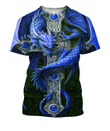 3D All Over Print Blue Dragon Hoodie