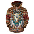 Bison Arrow Brown Native American Pride All Over Hoodie NVD1307 - TrendZoneTee-Apparel