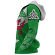Wales Dragon Celtic Hoodie - Dentil Style PL - TrendZoneTee