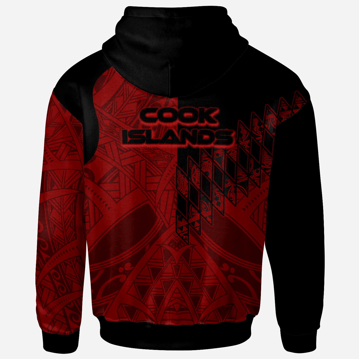 Cook Islands Hoodie Red Color Symmetry Style