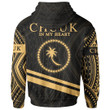 Chuuk State Hoodie In My Heart Style Gold Polynesian Patterns