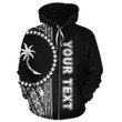 Personalised Chuuk Polynesian Custom Zip Up Hoodie Black Line