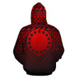 Cook Islands All Over Hoodie Lift Up Red
