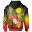 CNMI Custom Personalised Hoodie Humpback Whale with Tropical Flowers (Yellow)