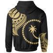 Chuuk State Zip Hoodie Chuuk State Tatau Gold Patterns With Coat Of Arms