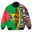 Hoodifize Clothing - Sao Tome and Principe Flag and Kente Pattern Special Bomber Jacket A35
