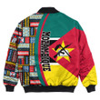 Hoodifize Clothing - Mozambique Flag and Kente Pattern Special Bomber Jacket A35