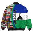 Hoodifize Clothing - Lesotho Flag and Kente Pattern Special Bomber Jacket A35