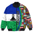 Hoodifize Clothing - Lesotho Flag and Kente Pattern Special Bomber Jacket A35