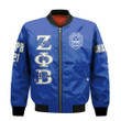 (Custom) Hoodifize Jacket - Zeta Phi Beta (Blue) Sleeve Zip Bomber Jacket A31