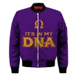 Hoodifize Jacket - Omega Psi Phi In My DNA Sleeve Zip Bomber Jacket J5