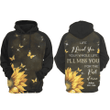 Custom Memorial Hoodie 3D Butterfly Sunflower Pattern I Will Miss You For The Rest Of Mine Hoodie Remembrance Gift Loss Of Husband