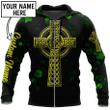 Customized 3D All Over Print Hoodie Saint Patrick's Day St. Patrick's Day Shamrock Celtic Cross