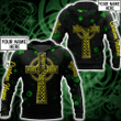 Customized 3D All Over Print Saint Patrick's Day Shirt, St. Patrick's Day Shirt, Shamrock Celtic Cross Shirt