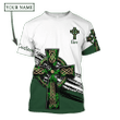 Cool Irish St. Patrick's Day Celtic Cross Shirt For Men and Women Custom Name, St. Patrick's Day 3D Hoodie Shirt