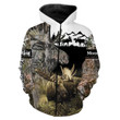 Moose hunting Custom Name 3D All over Print Hoodie - Personalized hunting gift Idea Gift for Hunter