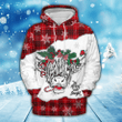 Merry And Bright Cow Christmas Garland Hoodie Xmas Hoodie For Farm Lover