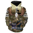 Moose Hunting 3D Camouflage Shirts Buck Animal, Personalized Hunting Shirts