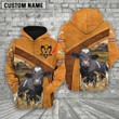 Personalized 3D All Over Print Holstein Cattle Zip Hoodie For Her Him Farm Hoodie For Cow Lover