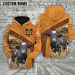 Personalized 3D All Over Print Holstein Cattle Zip Hoodie For Her Him, Farm Hoodie For Cow Lover
