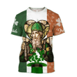 Irish Lucky Ireland Flag Pattern Saint Patrick's Day Hoodie Shirt for Man and Women