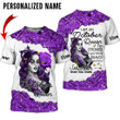 Personalized Name Birthday Outfit October Girl Sugar Skull Purple Flower All Over Printed Birthday Shirt