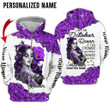Personalized Name Birthday Outfit October Girl Sugar Skull Purple Flower All Over Printed Birthday Shirt