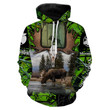 Personalized Moose Hunting Green Muddy Camo Custom Name 3D All Over Print Shirts, Hoodie