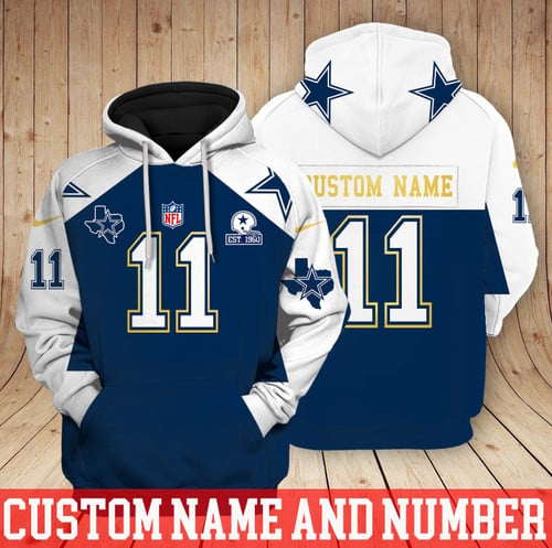 Dallas Cowboys Teams - Hoodie Custom Name and Number - New Design