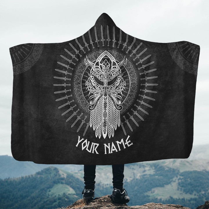 Odin Tattoo Dark Colour Customized 3D All Over Printed Hooded Blanket - AM Style Design - Amaze Style™