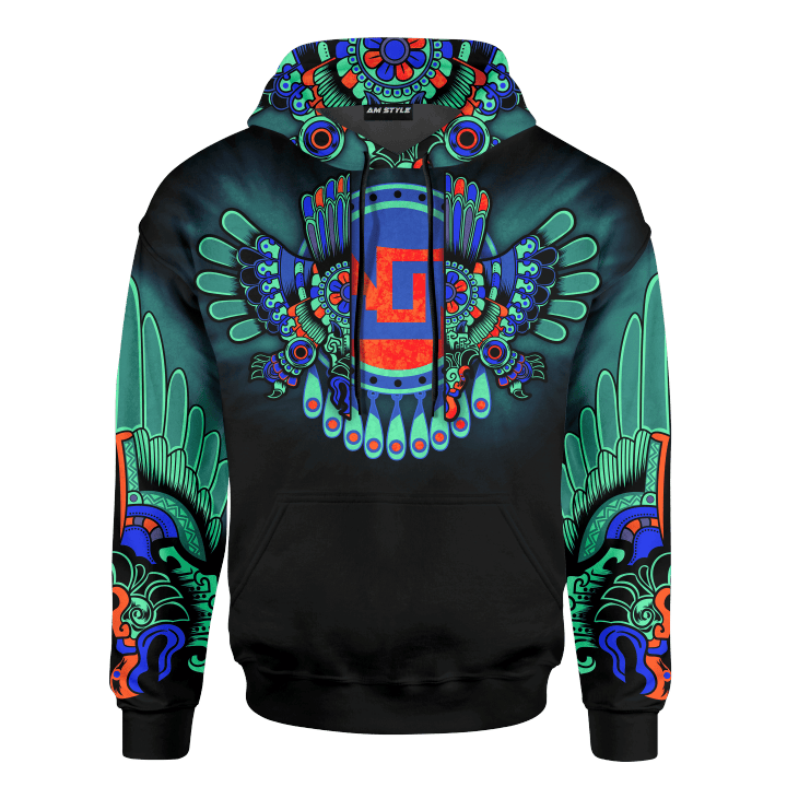 EAGLE CHIMALLI AZTEC MEXICAN MURAL ART CUSTOMIZED 3D ALL OVER PRINTED SHIRT Hoodie