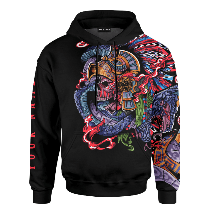 Eagle Warrior And Snakes Aztec Customized 3D All Over print hoodie