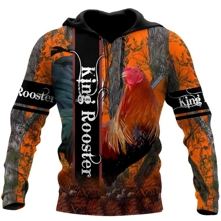 King Rooster Camo All Over Printed Unisex Deluxe Hoodie ML - TrendZoneTee-Apparel