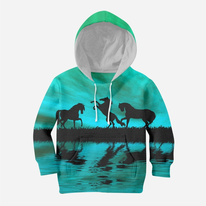 3D All Over Print Kid's Animals Horse Hoodie - TrendZoneTee