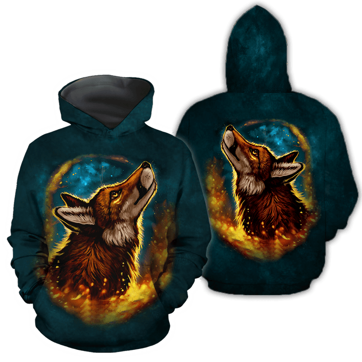 Wolf 3D All Over Printed Unisex Deluxe Hoodie ML - TrendZoneTee-Apparel