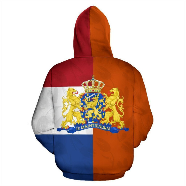 Netherlands Hoodies Flag Half Coat Of Arms Patterns Tulips Th5 - TrendZoneTee-Apparel