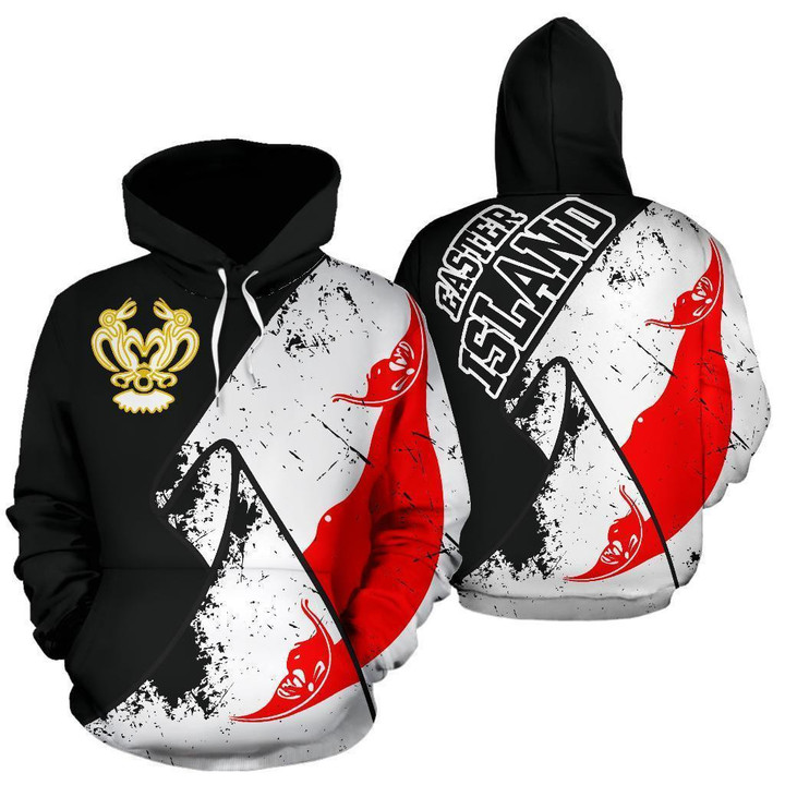 Easter Island Special Grunge Flag Pullover Hoodie A02 - TrendZoneTee-Apparel