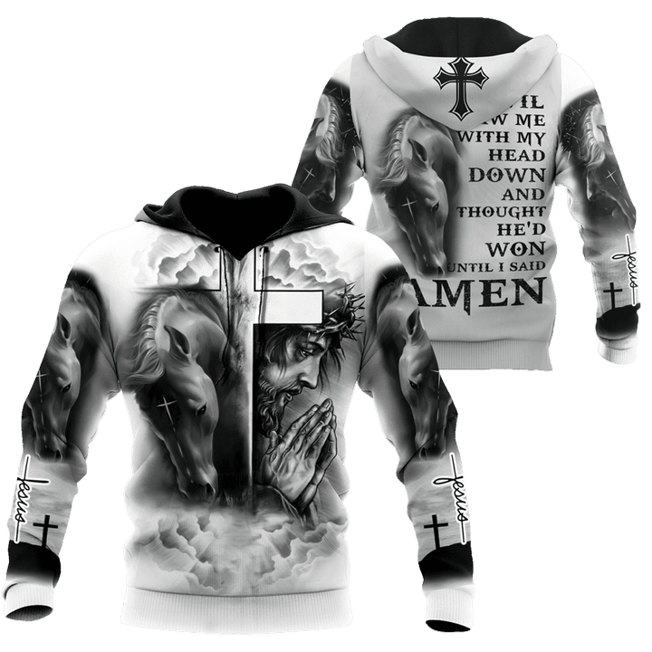 Horse And Jesus 3D All Over Printed Shirts For Men And Women TN - TrendZoneTee