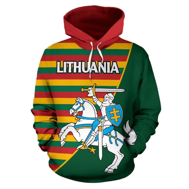 Lithuania Hoodie Vytis Patterns Flag Ver.2 - TrendZoneTee-Apparel