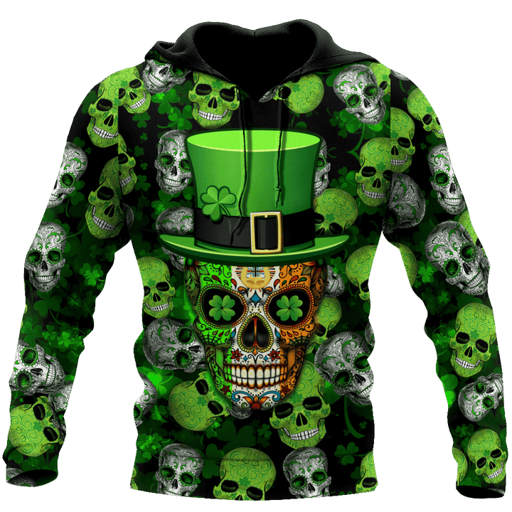 3D All Over Printed Irish Skull St Patrick Day Unisex Shirts XT - TrendZoneTee-Apparel