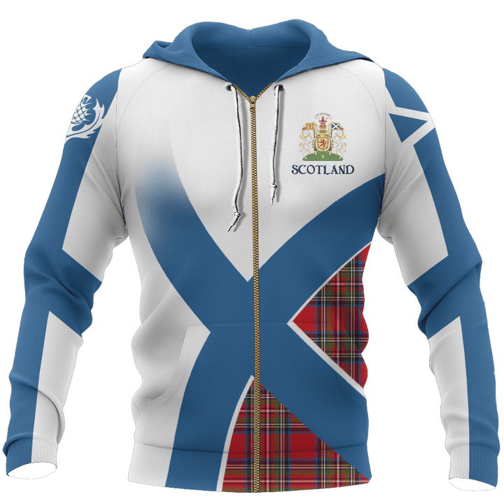 Scottish Flag Tartan Hoodie NNK 1522 - TrendZoneTee