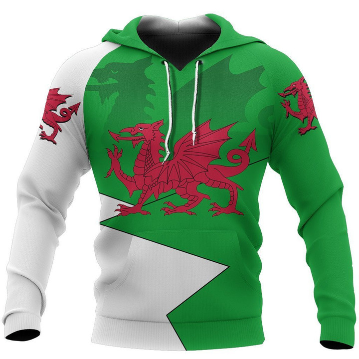 Wales Dragon Hoodie - Dentil Style NVD1279 - TrendZoneTee