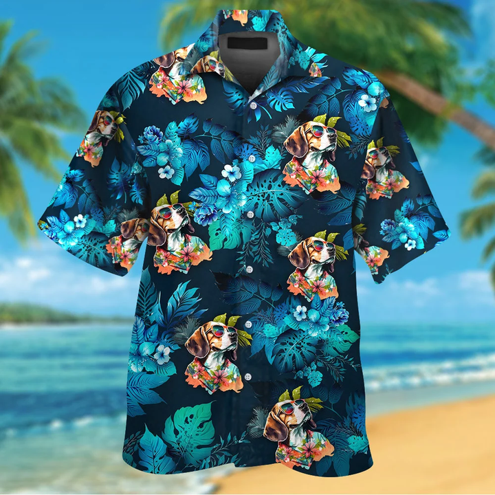 Beagle Wearing Sunglass Funny Hawaiian Shirt