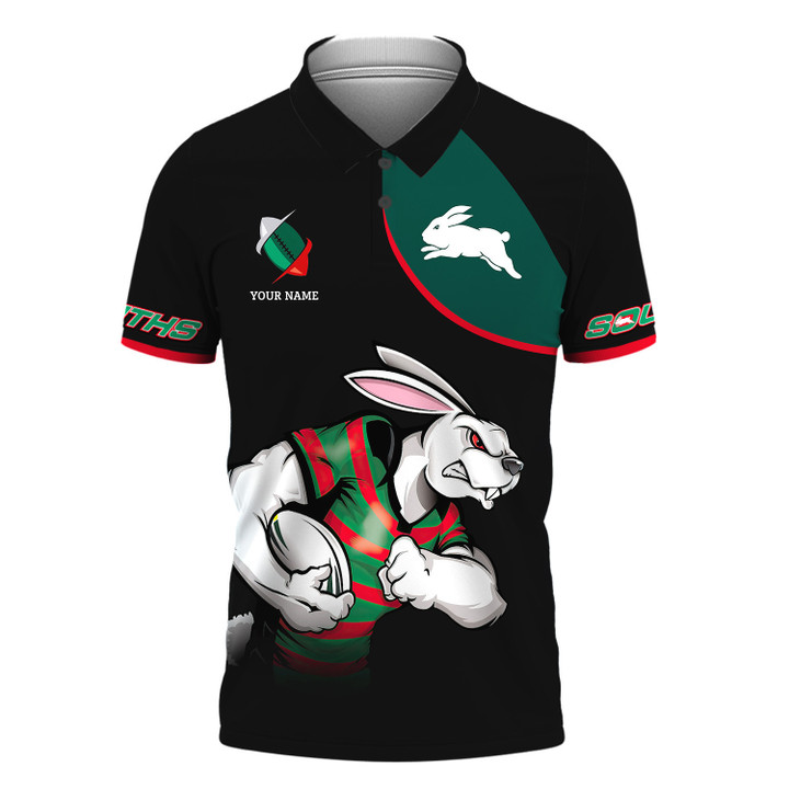 Sydney Rabbitohs Personalized Name 3D Polo Shirt Gift For NRL Lovers