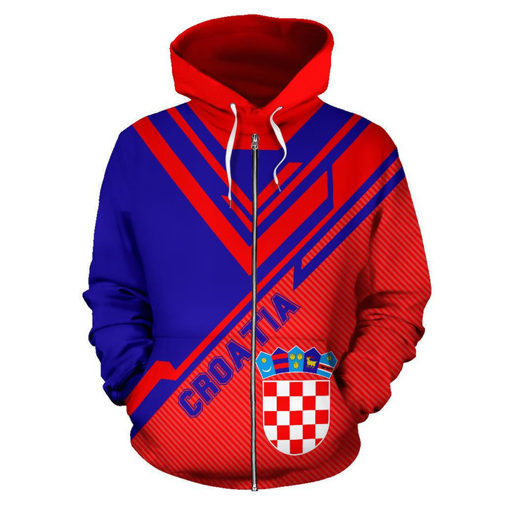 Croatia All Over Zip Up Hoodie Drift Version